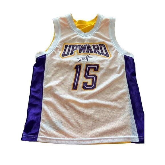 UPWARD # 15 Yellow White Reversible Youth Jersey - Picture 4 of 8